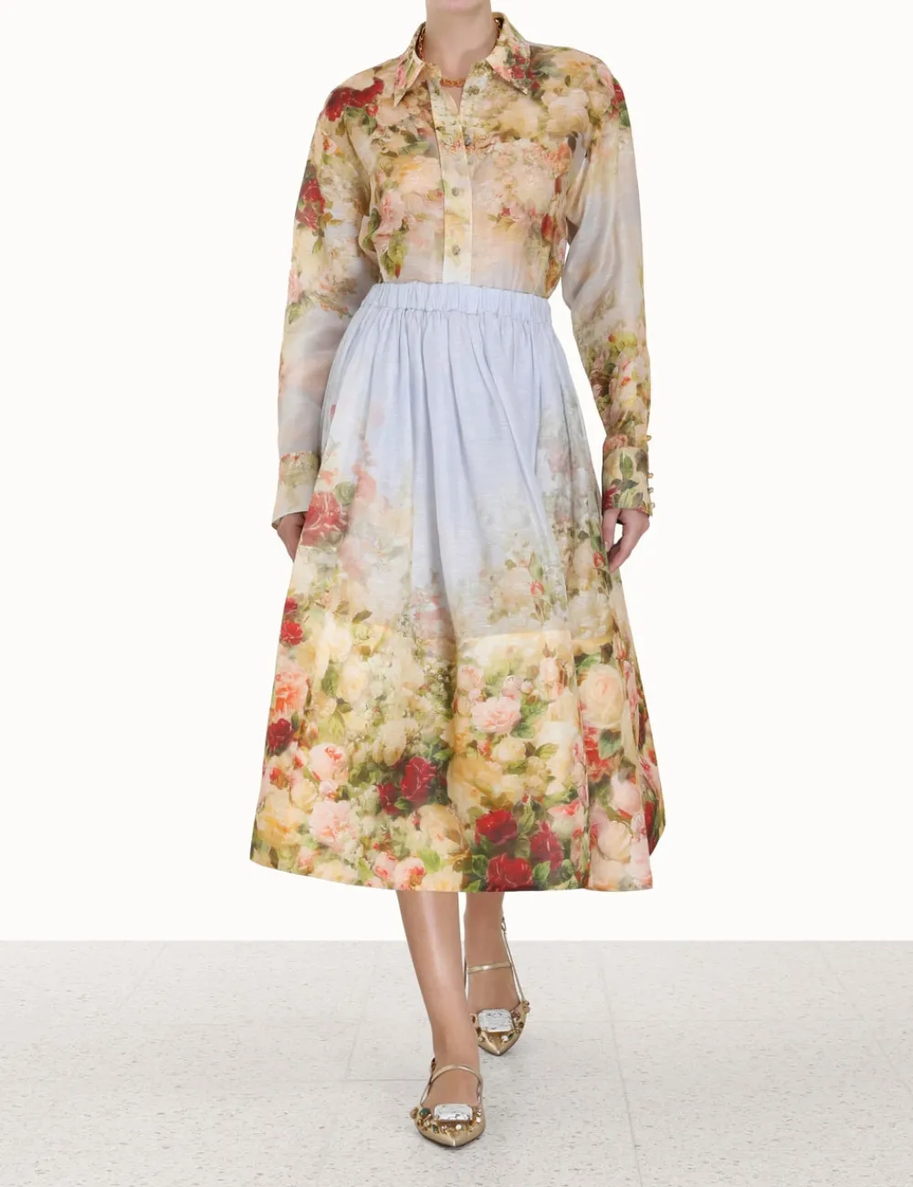 ZIMMERMANN Luminosity Button Up Shirt-Women Tops