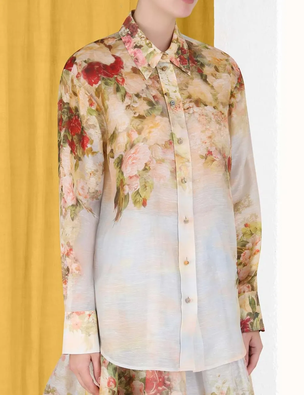 ZIMMERMANN Luminosity Button Up Shirt-Women Tops