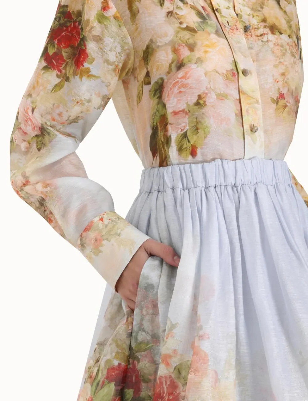 ZIMMERMANN Luminosity Button Up Shirt-Women Tops