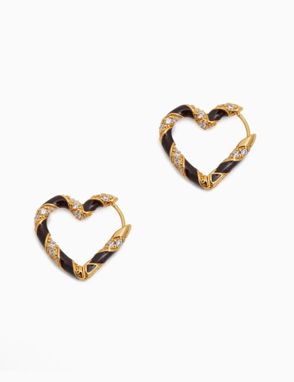 ZIMMERMANN Candy Stripe Pave Heart Hoops-Women Accessories