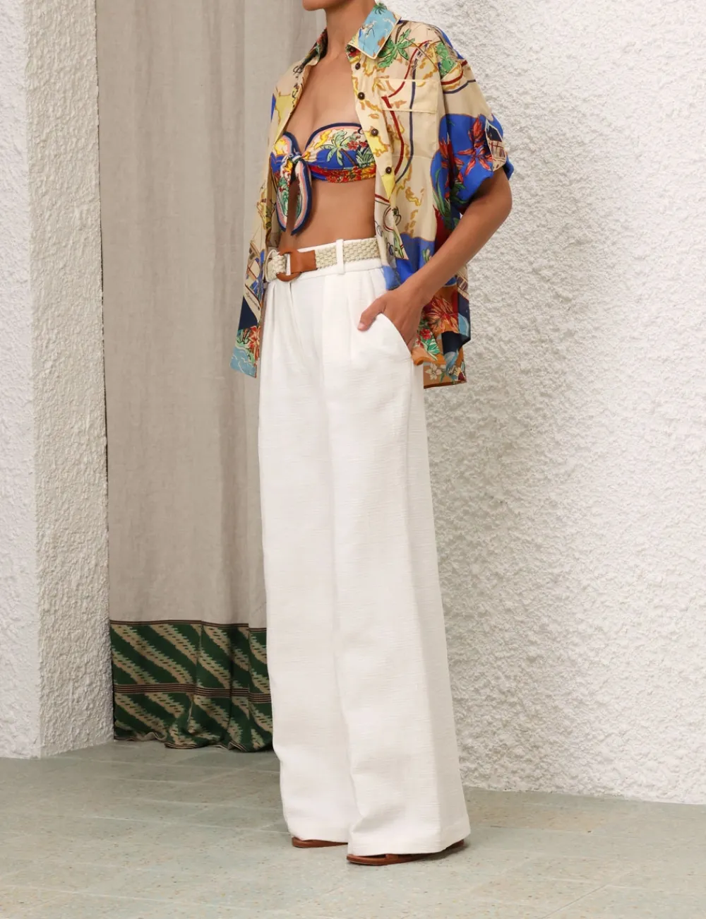 ZIMMERMANN Alight Short Sleeve Shirt-Women Tops