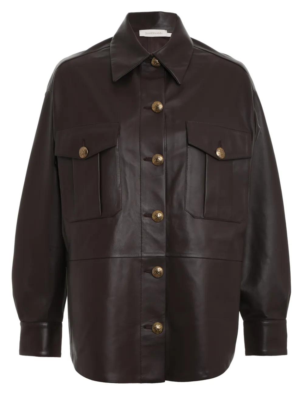 ZIMMERMANN Luminosity Leather Shirt-Women Clothing