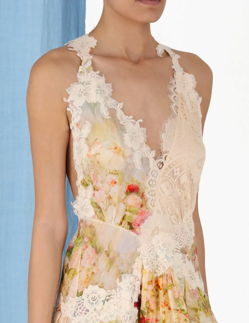 ZIMMERMANN Luminosity Splice Lace Dress-Women Clothing