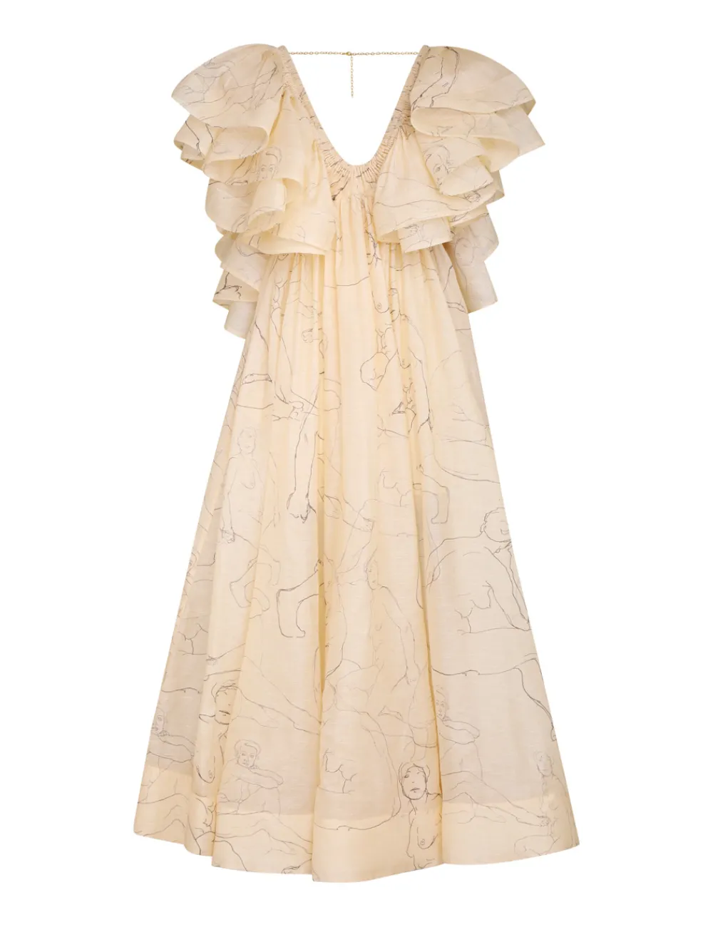 ZIMMERMANN Luminosity Ruffle Gown-Women Clothing