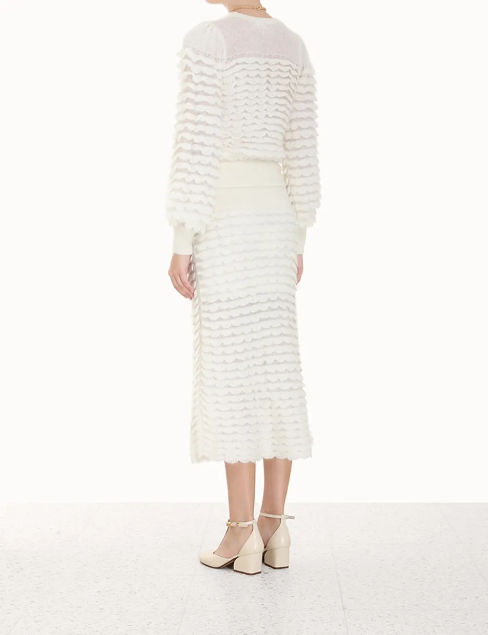 ZIMMERMANN Luminosity Scallop Skirt-Women Knitwear