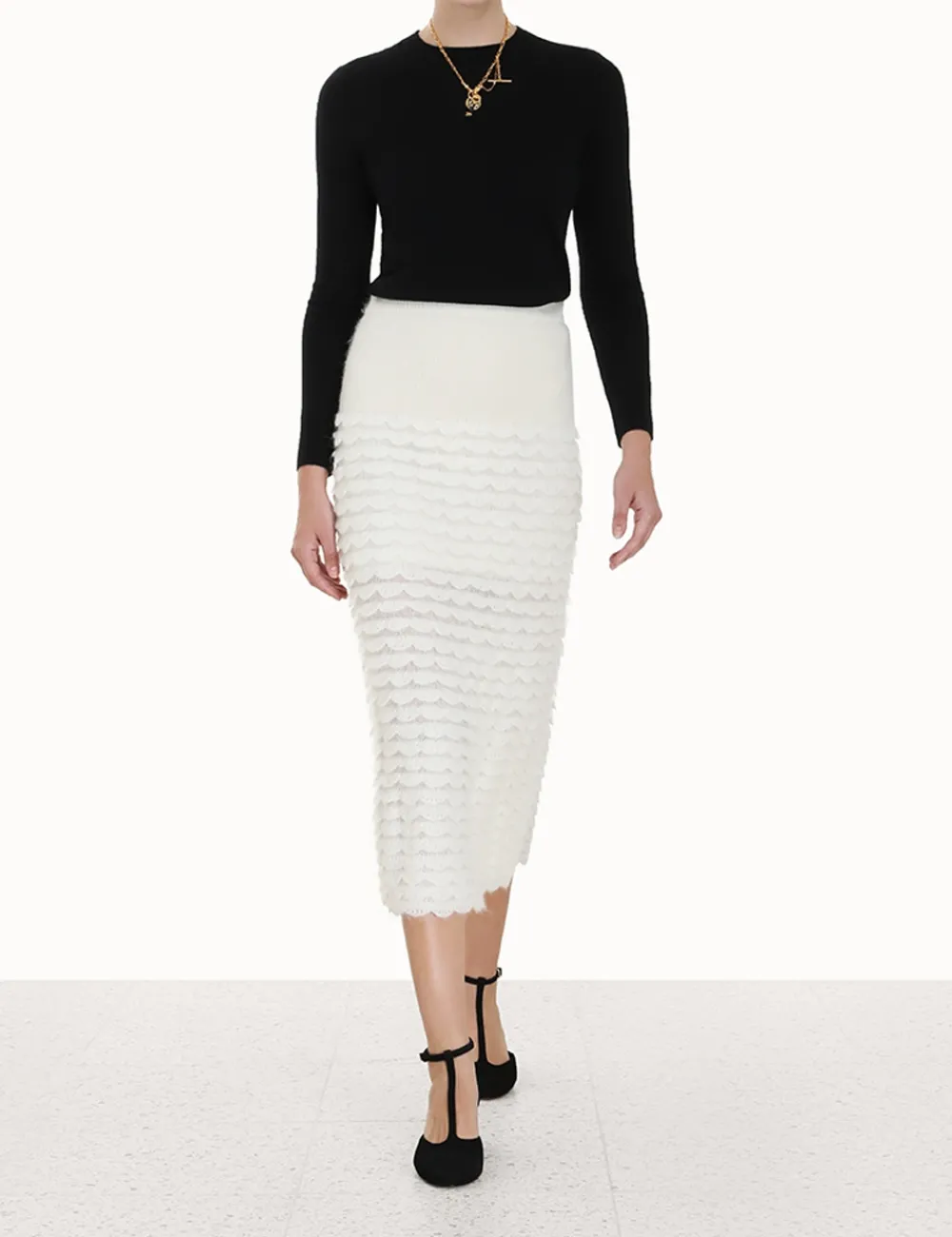 ZIMMERMANN Luminosity Scallop Skirt-Women Knitwear