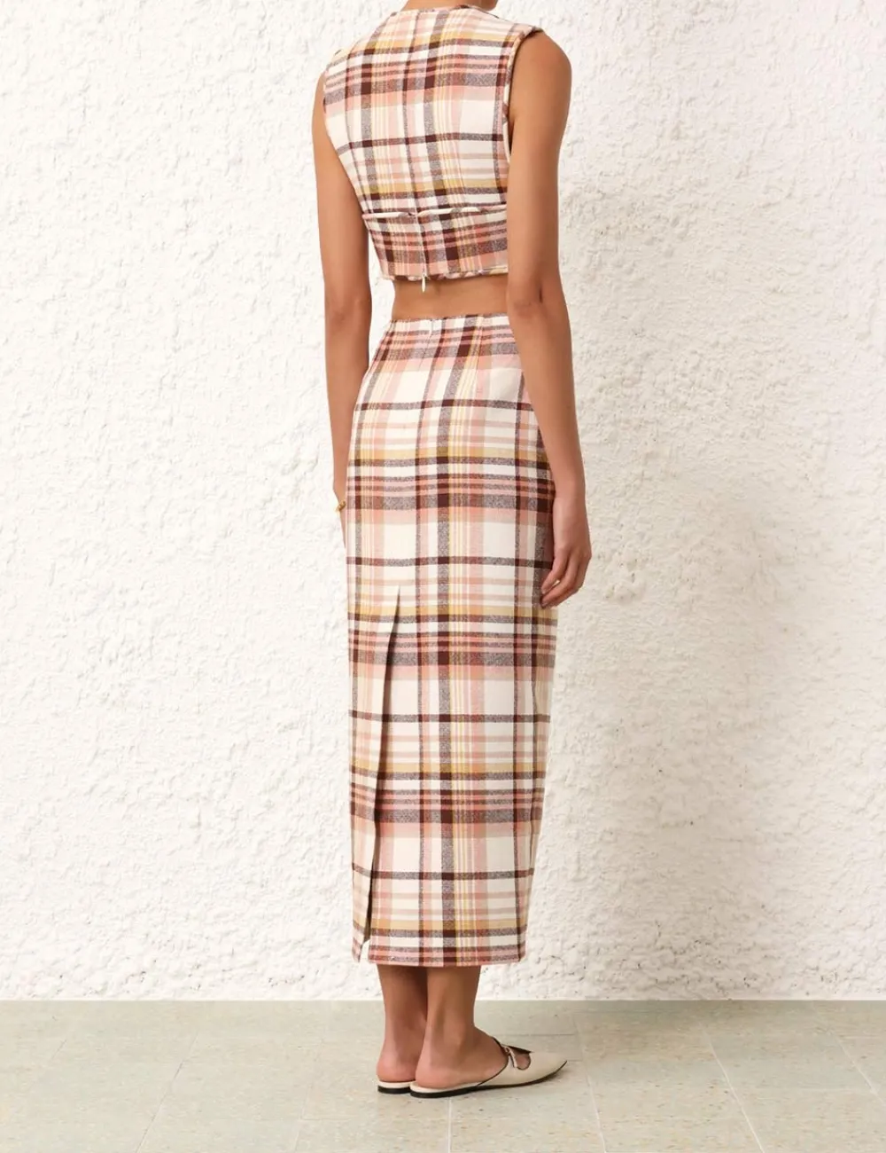 ZIMMERMANN Matchmaker Check Bow Bodice-Women In Focus