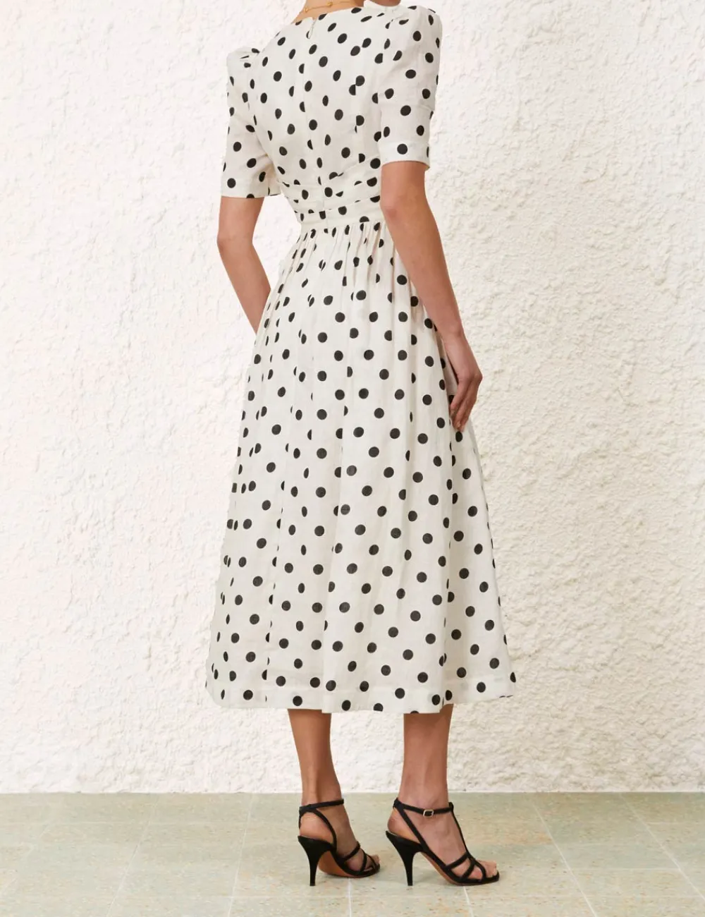 ZIMMERMANN V Neck Midi Dress-Women Clothing
