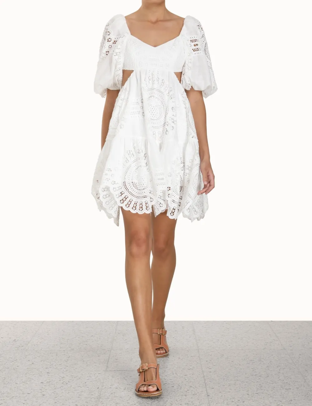 ZIMMERMANN Vacay Lace Mini Dress-Women Dresses & Coverups