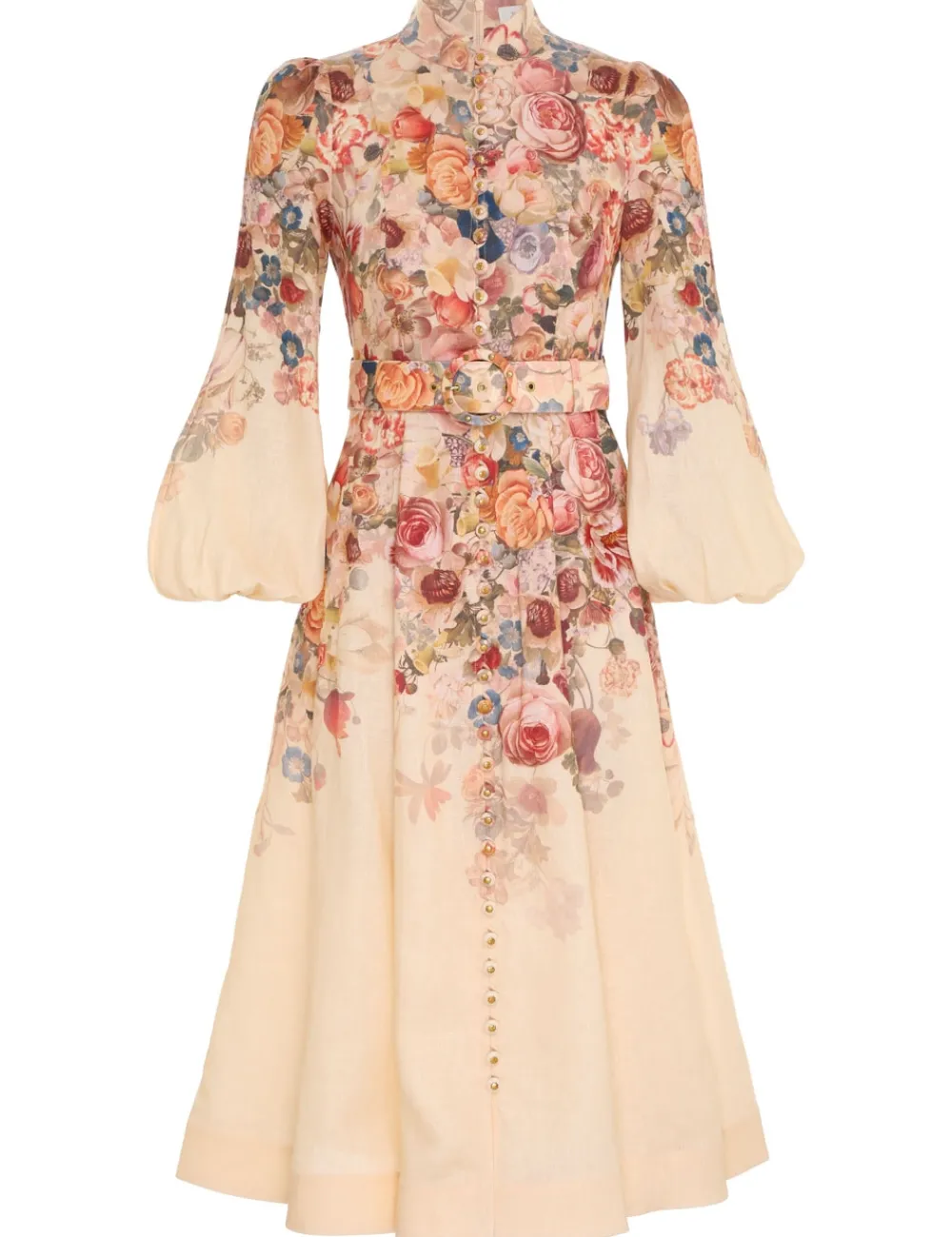 ZIMMERMANN Luminosity Buttoned Midi Dress-Women Luminosity