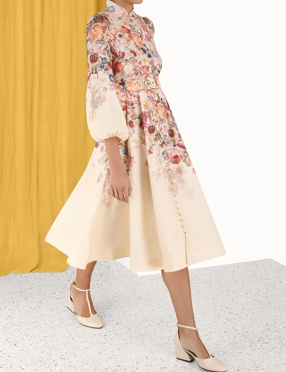 ZIMMERMANN Luminosity Buttoned Midi Dress-Women Luminosity