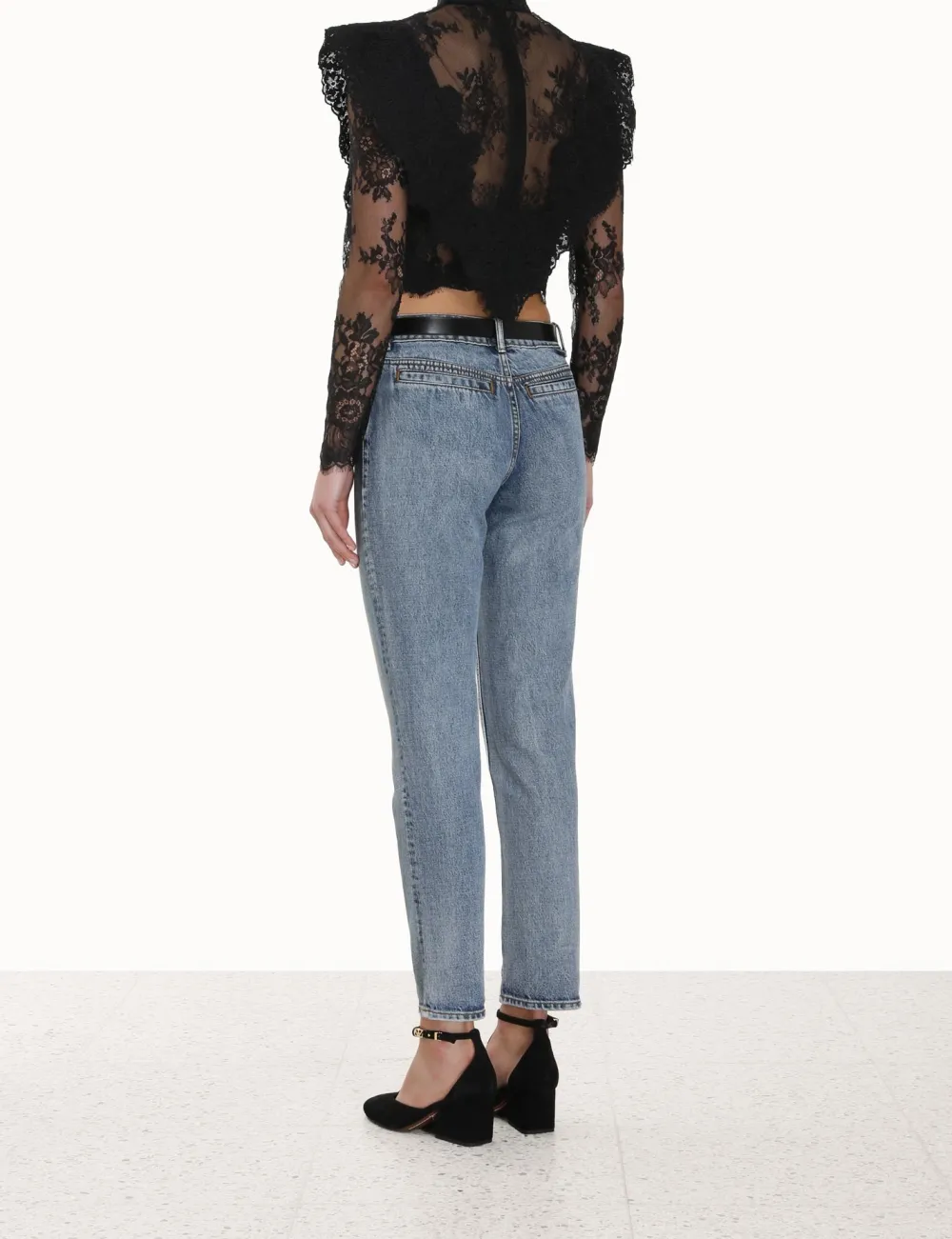 ZIMMERMANN Sensory Lace Bodice Top-Women Clothing