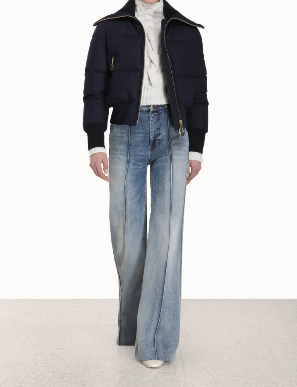 ZIMMERMANN Luminosity Denim Down Jacket-Women Luminosity