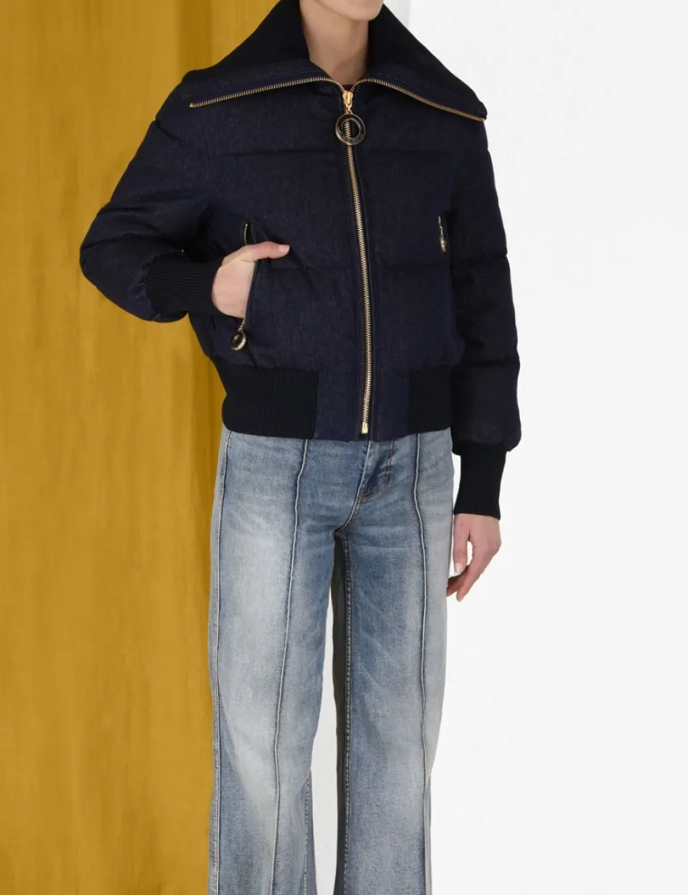 ZIMMERMANN Luminosity Denim Down Jacket-Women Luminosity