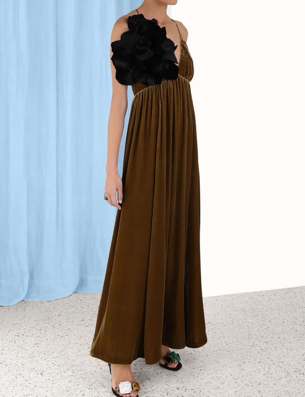 ZIMMERMANN Sensory Velvet Dress-Women Clothing