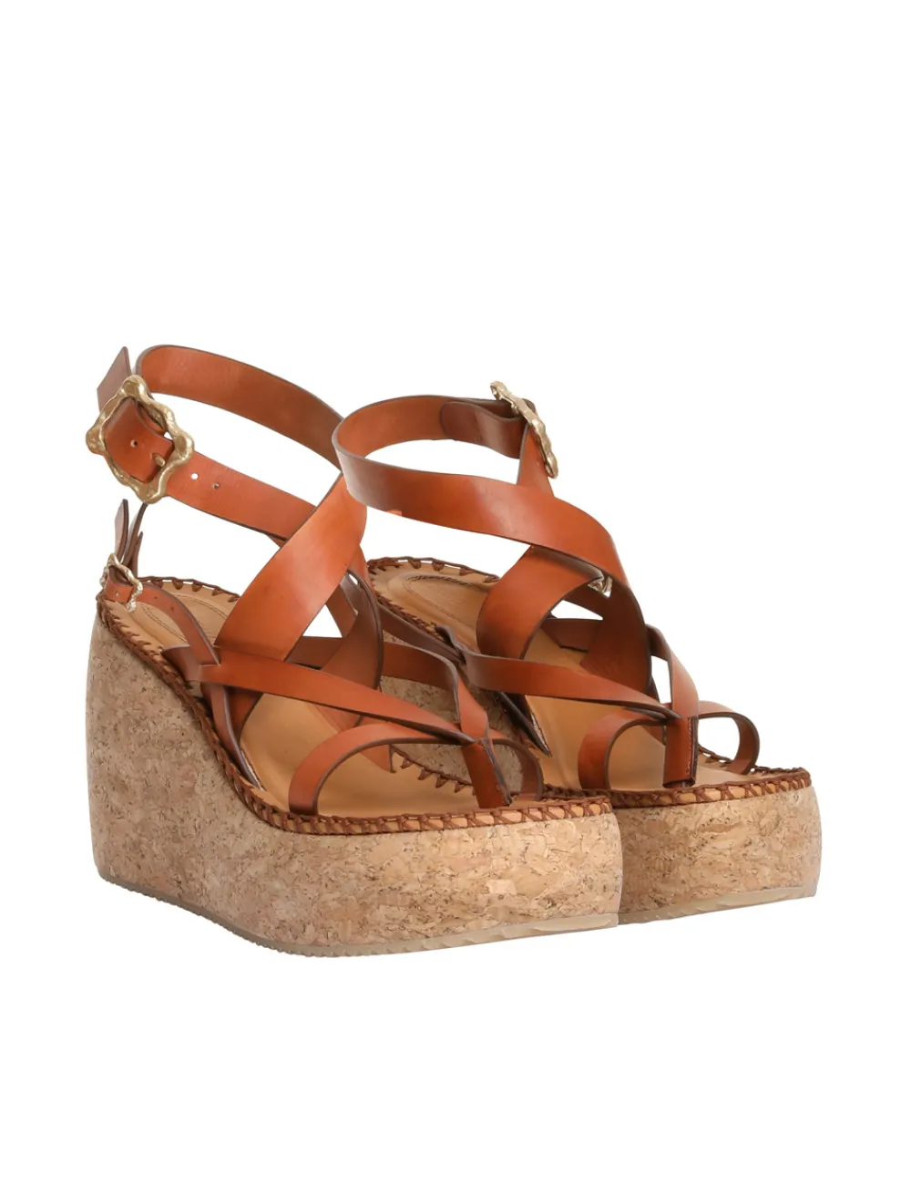 ZIMMERMANN Multi-Strap Sandal Wedge-Women In Denim