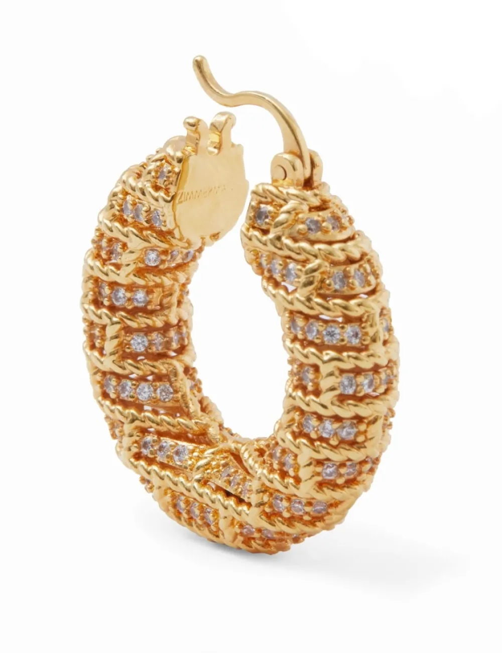 ZIMMERMANN Twisted Rope Pave Hoops-Women Accessories