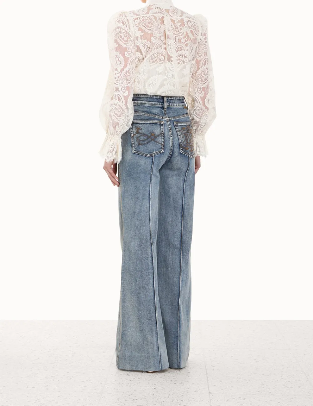 ZIMMERMANN Lyrical Lace Blouse-Women Clothing