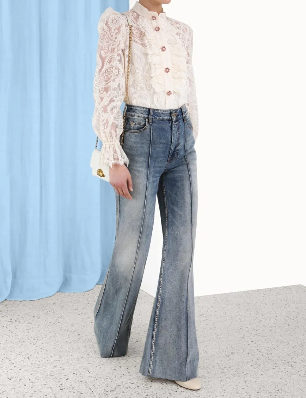 ZIMMERMANN Lyrical Lace Blouse-Women Clothing