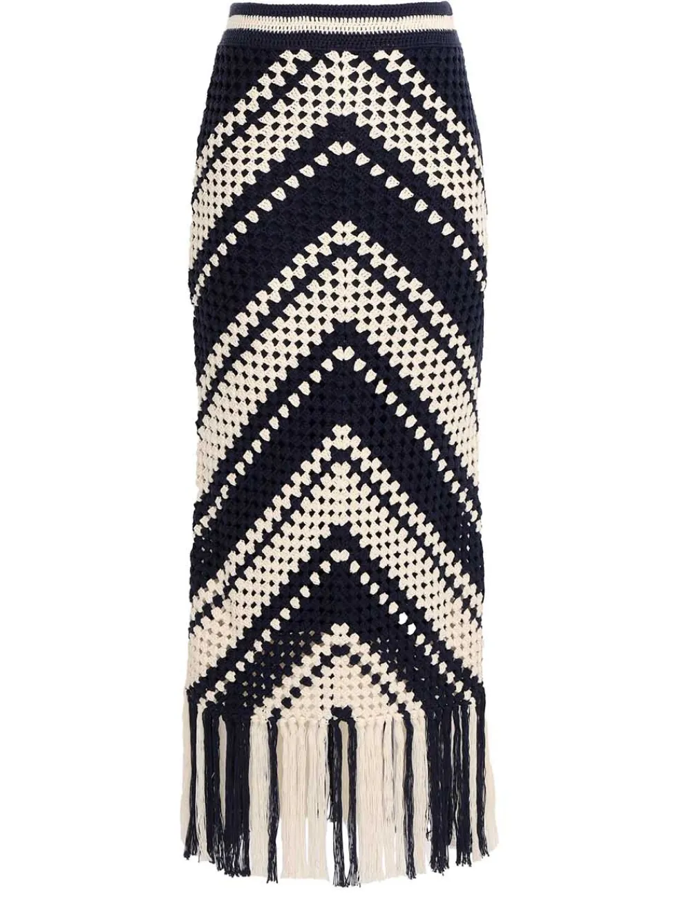 ZIMMERMANN Chintz Crochet Fringed Skirt-Women Clothing