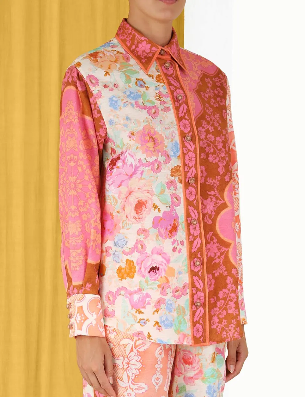 ZIMMERMANN Raie Spliced Body Shirt-Women Tops