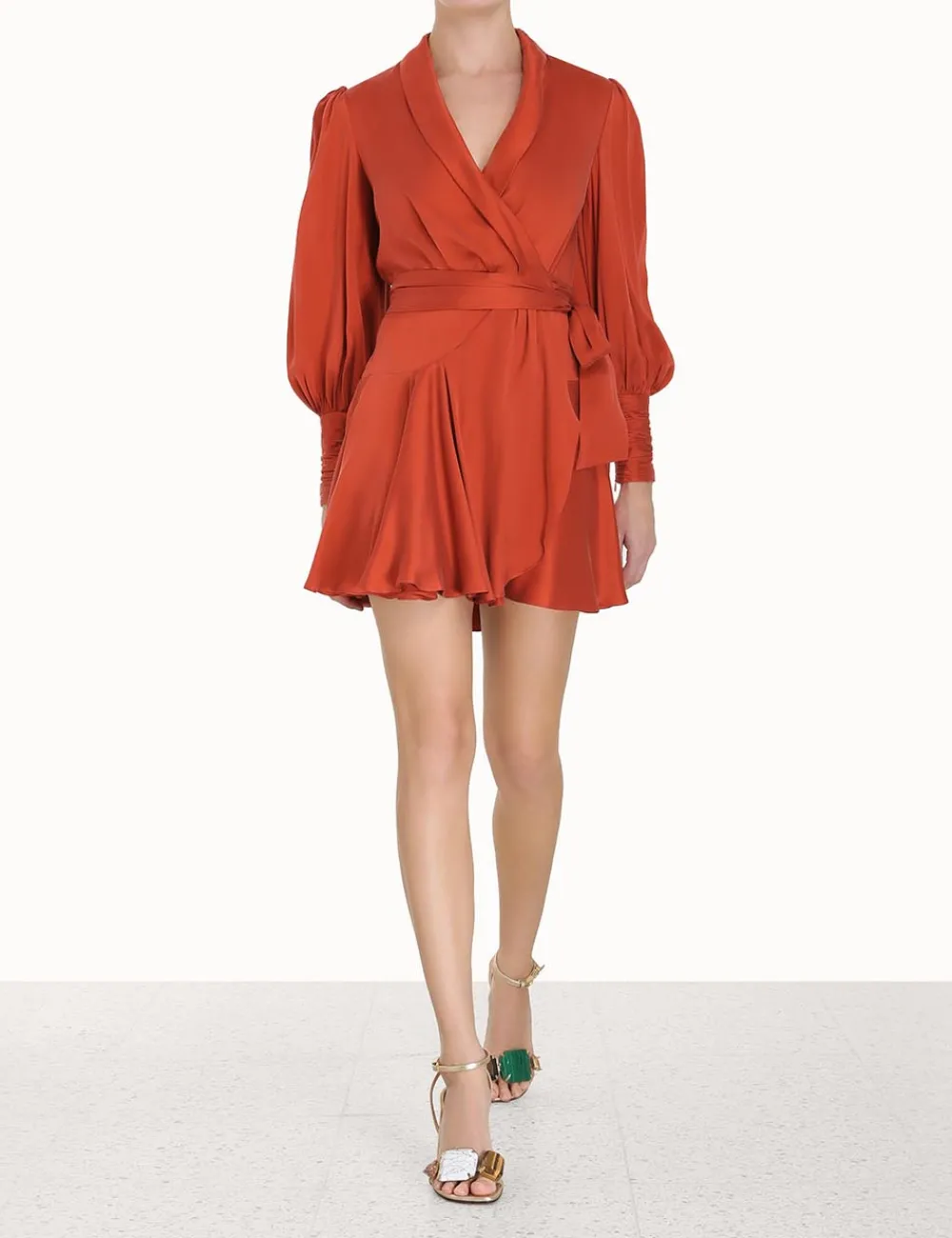 ZIMMERMANN Silk Wrap Mini Dress-Women Luminosity