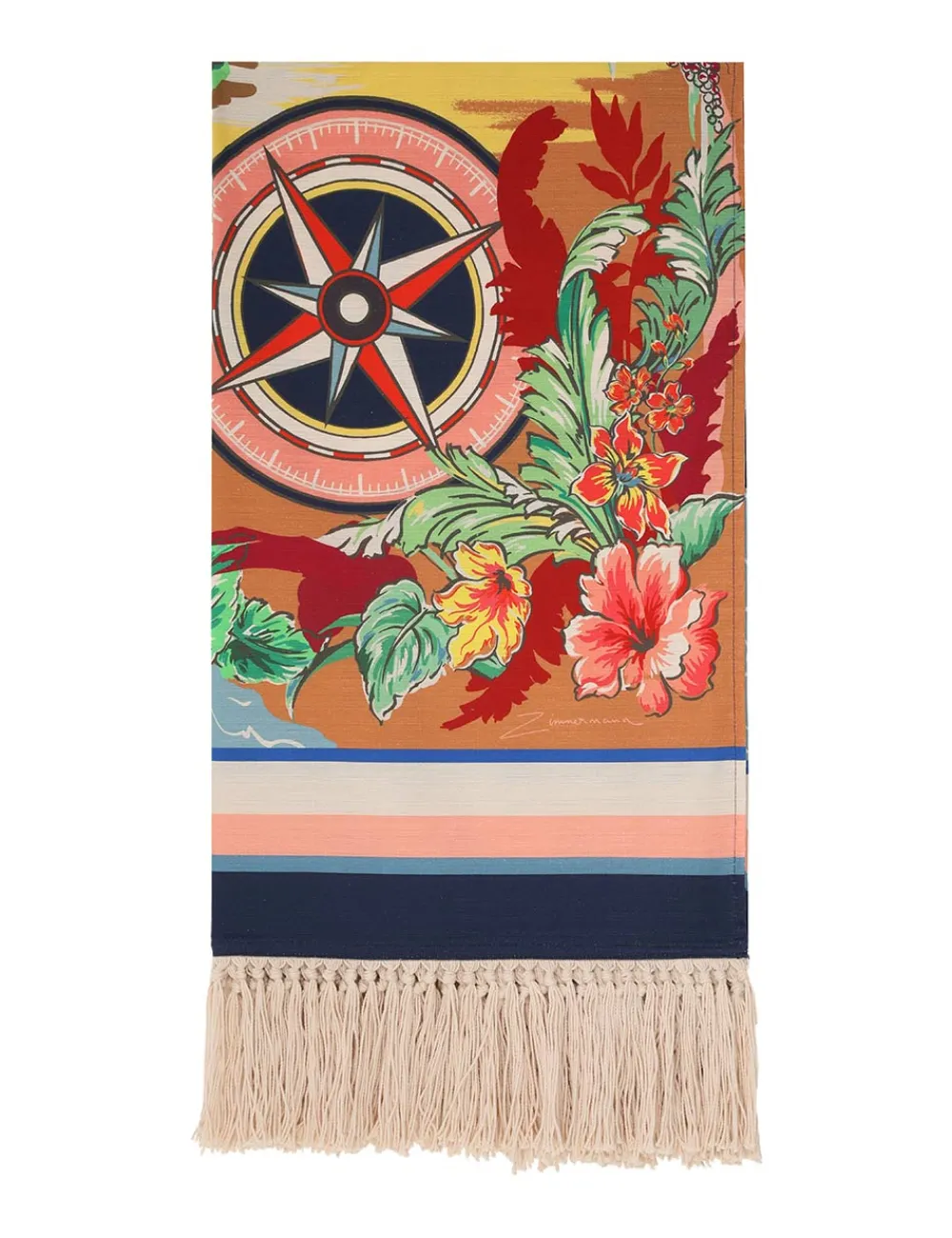 ZIMMERMANN Printed Cotton Towel-Women Towels & Pareos