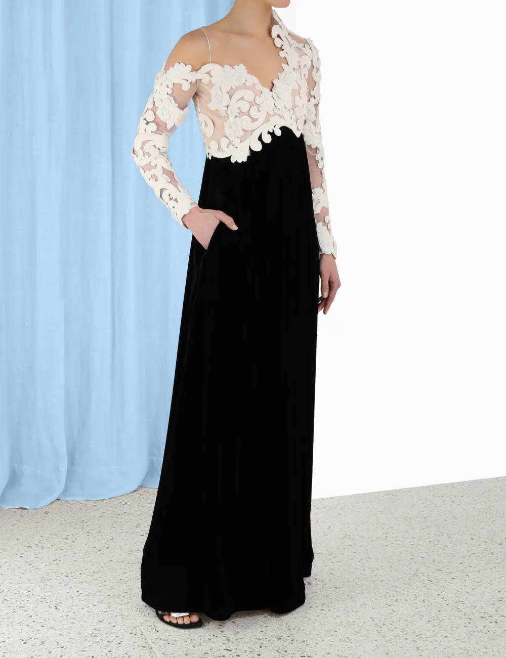 ZIMMERMANN Sensory Velvet Bodice Gown-Women Clothing