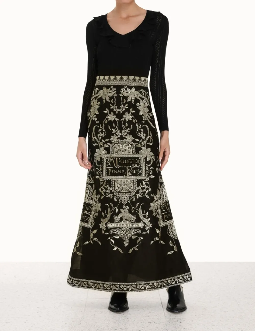 ZIMMERMANN Lyrical Embroidery Maxi Skirt-Women Skirts