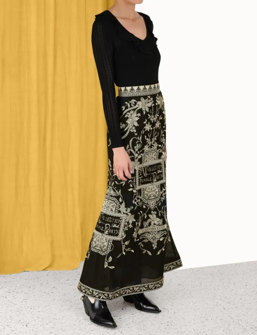 ZIMMERMANN Lyrical Embroidery Maxi Skirt-Women Skirts