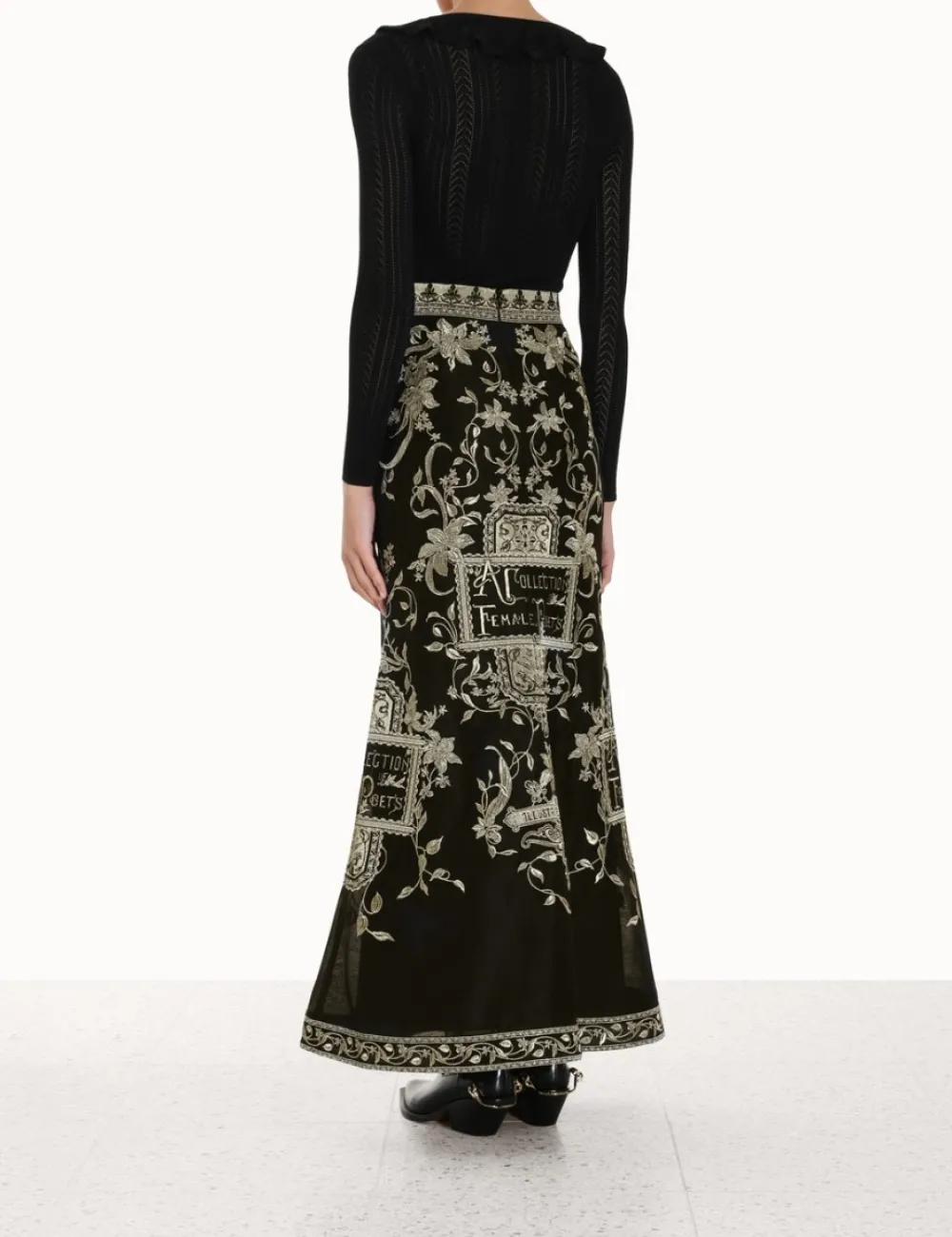 ZIMMERMANN Lyrical Embroidery Maxi Skirt-Women Skirts