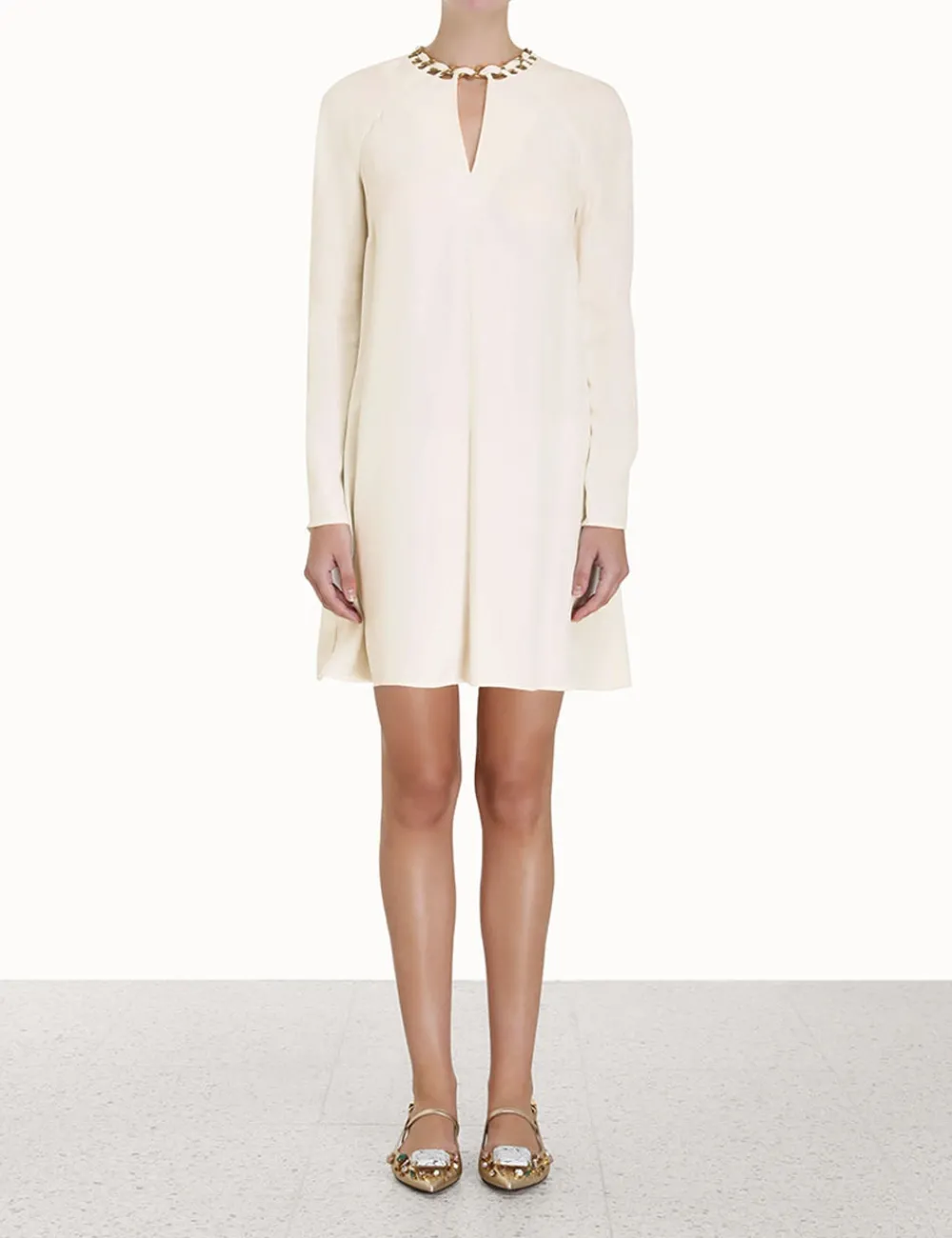 ZIMMERMANN Chain Embellished Mini Dress-Women Clothing