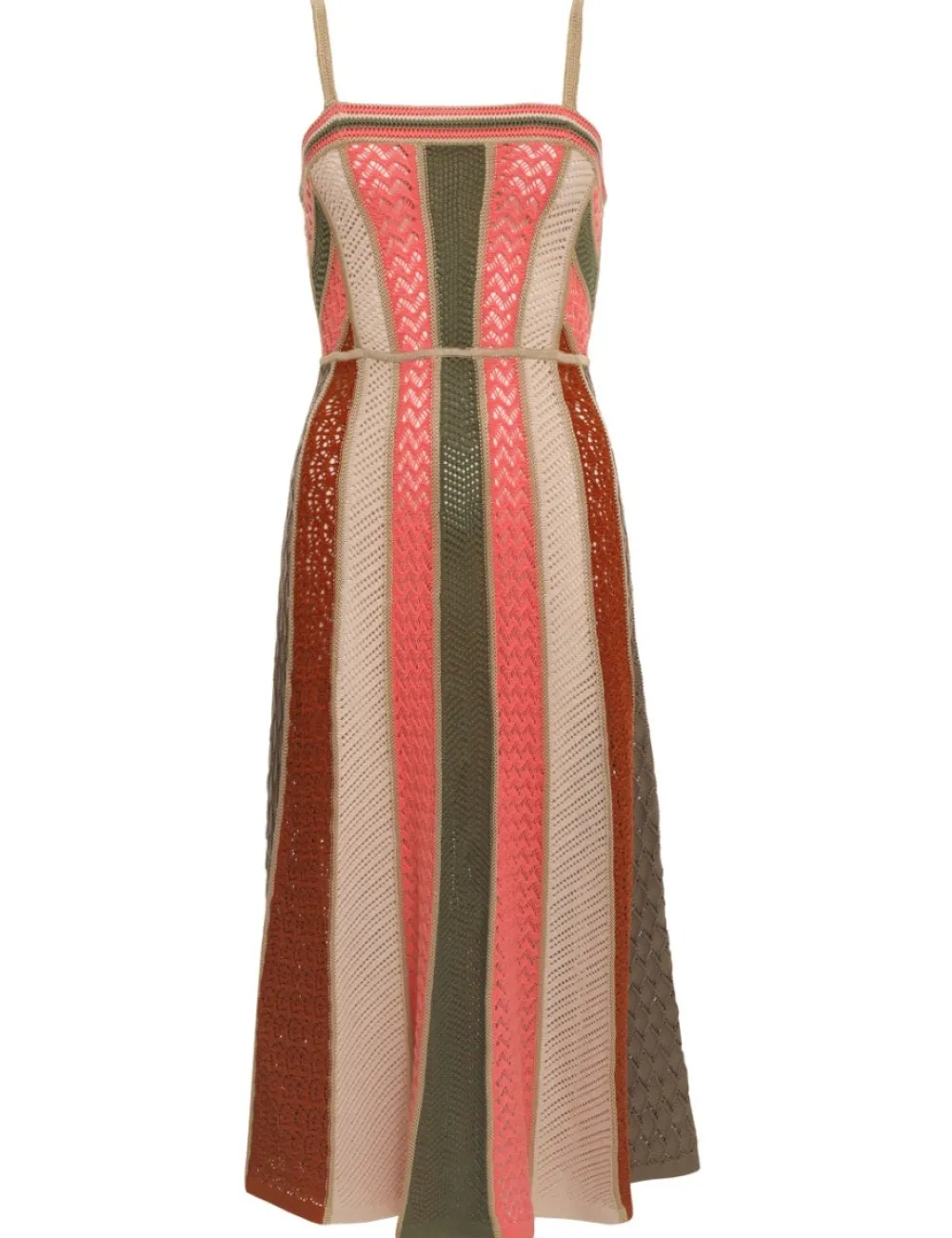 ZIMMERMANN Chintz Panelled Midi Dress-Women Knitwear