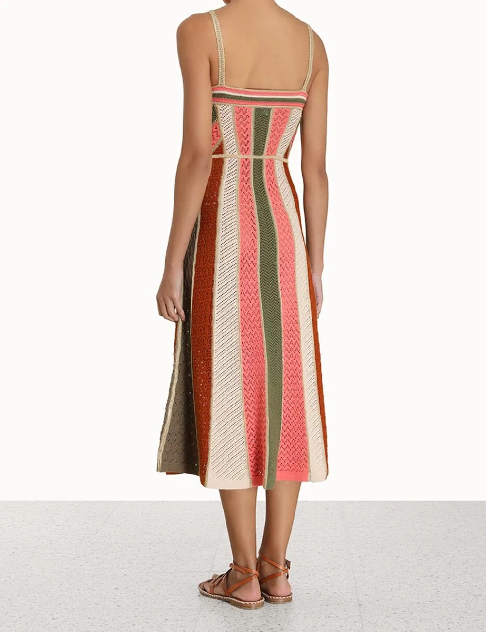 ZIMMERMANN Chintz Panelled Midi Dress-Women Knitwear