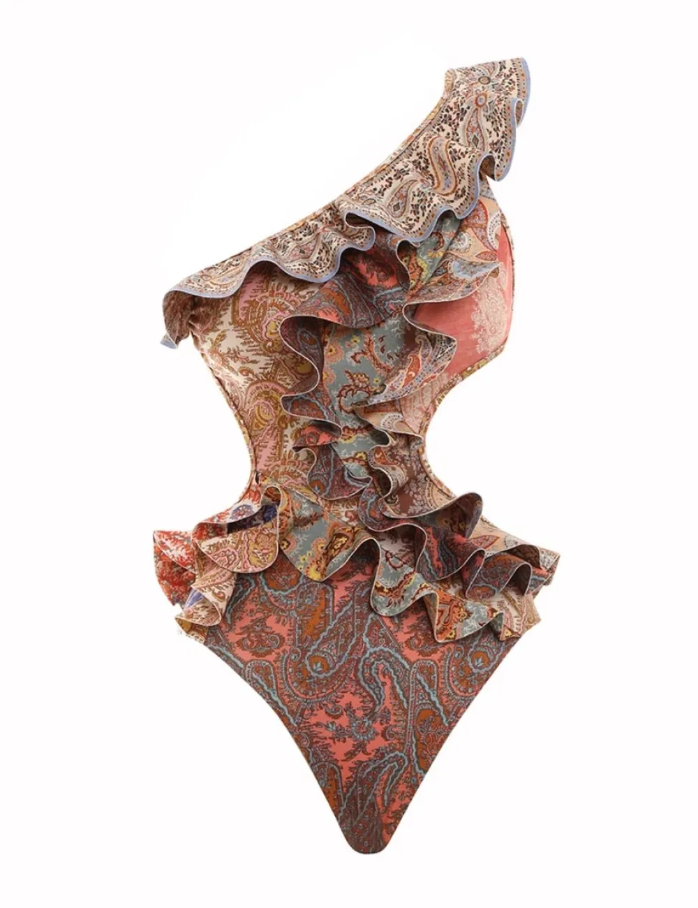 ZIMMERMANN Devi Spliced Ruffle 1Pc-Women One Pieces