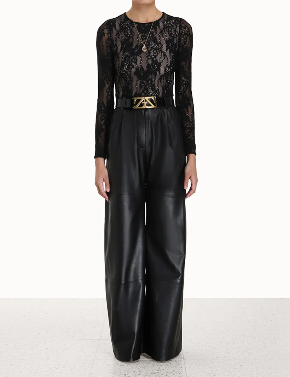 ZIMMERMANN Luminosity Wide Leather Pant-Women Shorts & Pants