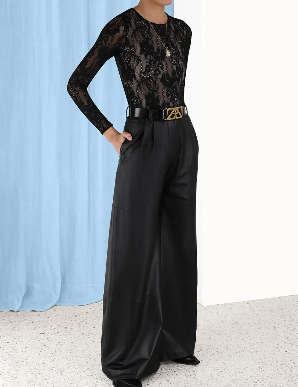 ZIMMERMANN Luminosity Wide Leather Pant-Women Shorts & Pants