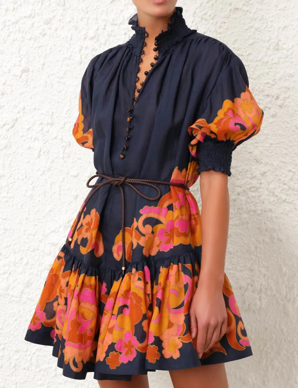 ZIMMERMANN Acadian Lantern Mini Dress-Women Clothing