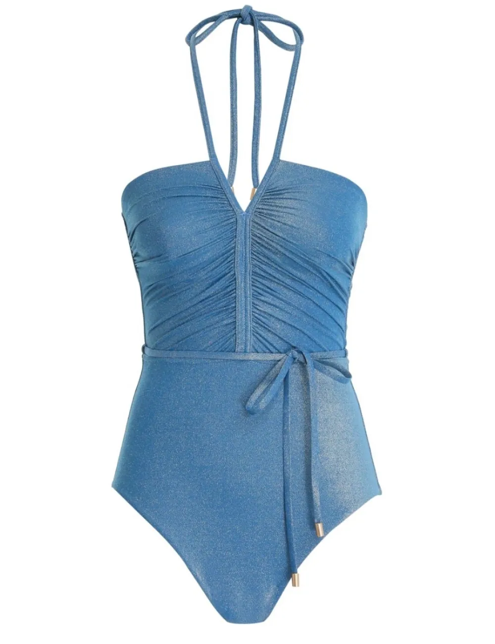 ZIMMERMANN Raie Lurex Ruched Halter 1Pc-Women One Pieces