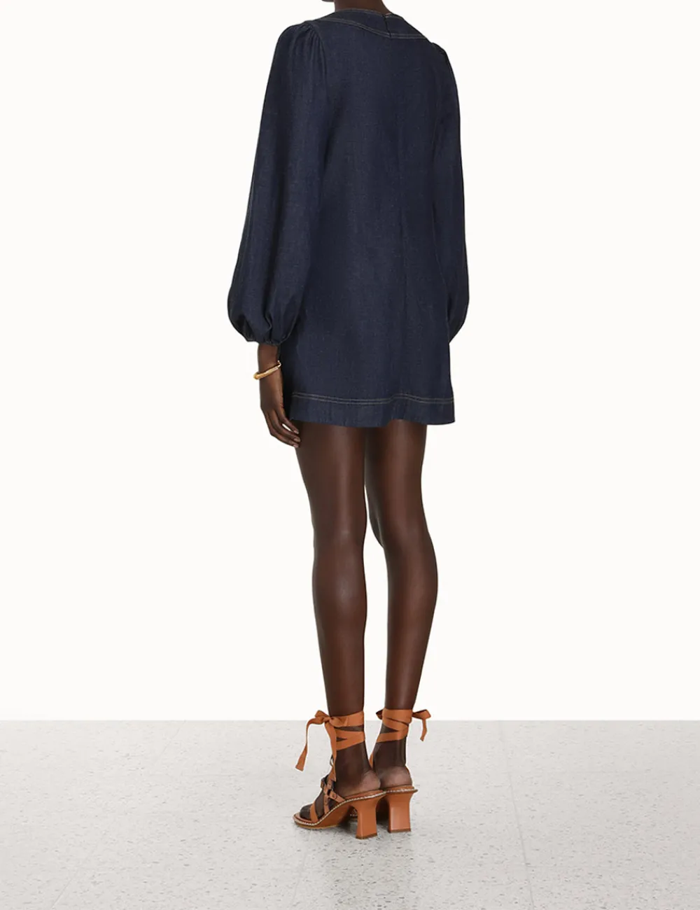 ZIMMERMANN Devi Lace Up Tunic Dress-Women Clothing