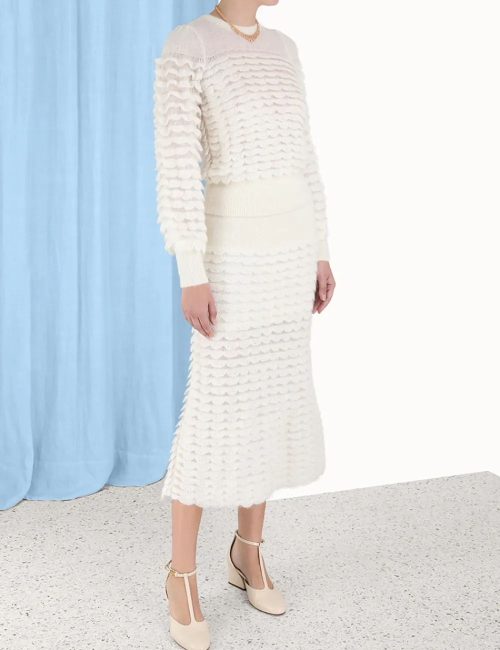 ZIMMERMANN Luminosity Scallop Skirt-Women Skirts