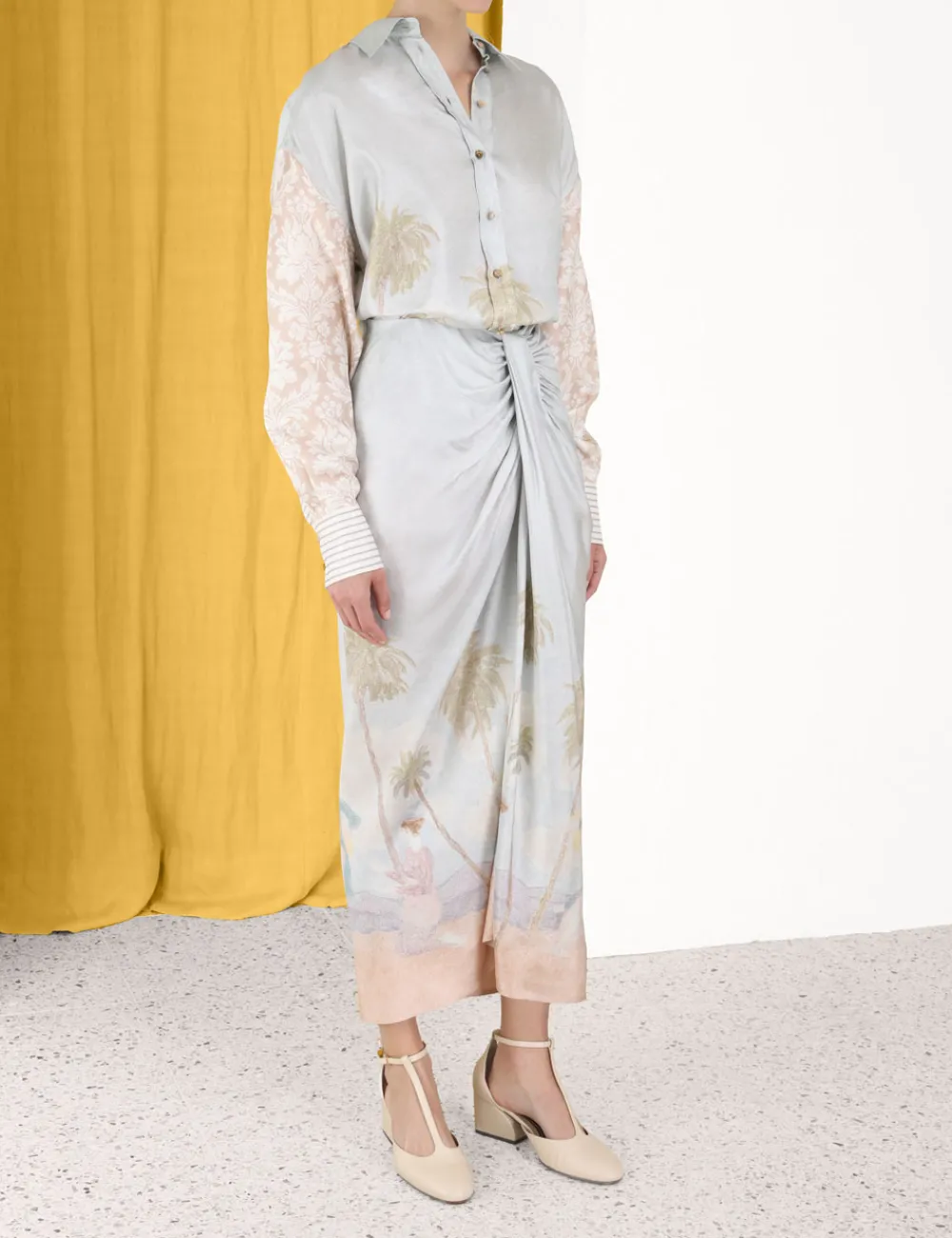 ZIMMERMANN Sensory Drape Midi Skirt-Women Luminosity