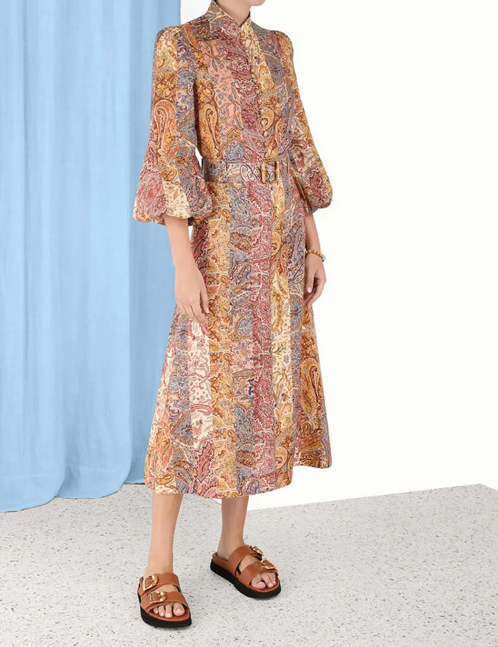 ZIMMERMANN Luminosity A-Line Midi Skirt-Women Luminosity