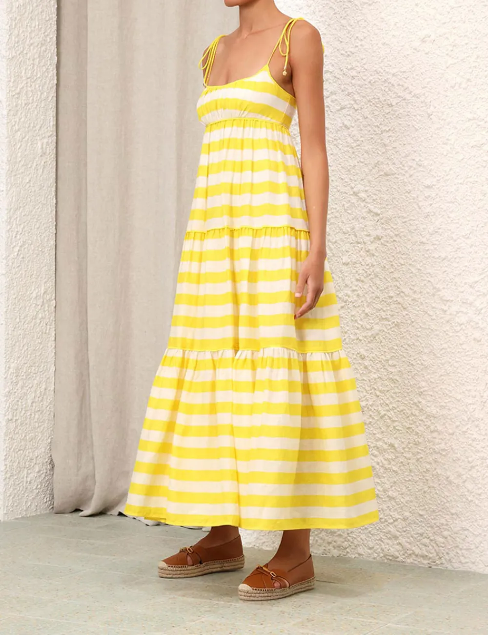 ZIMMERMANN Alight Tie Shoulder Dress-Women Clothing