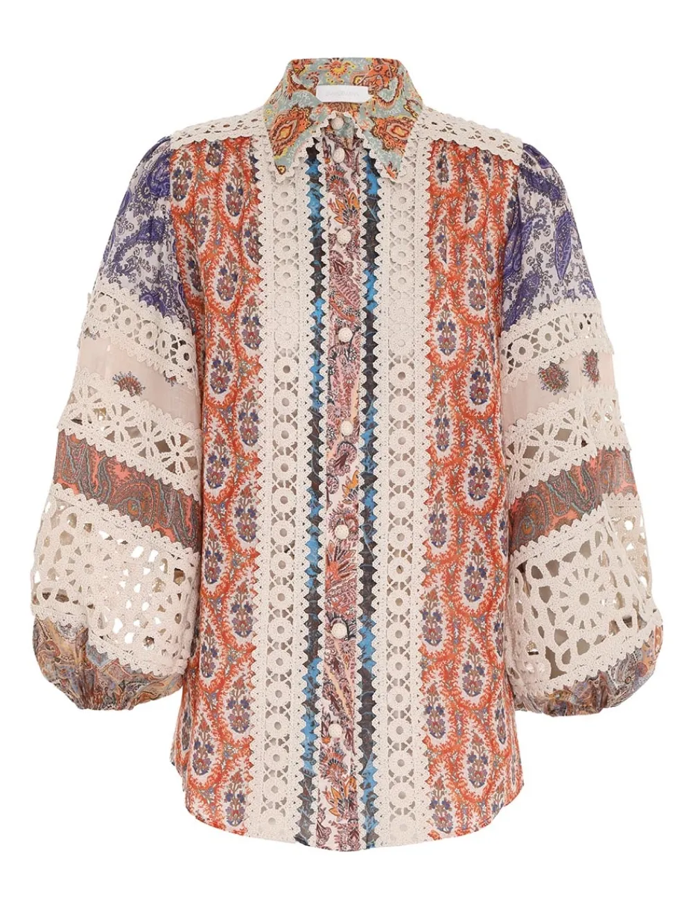 ZIMMERMANN Devi Spliced Billow Blouse-Women Clothing