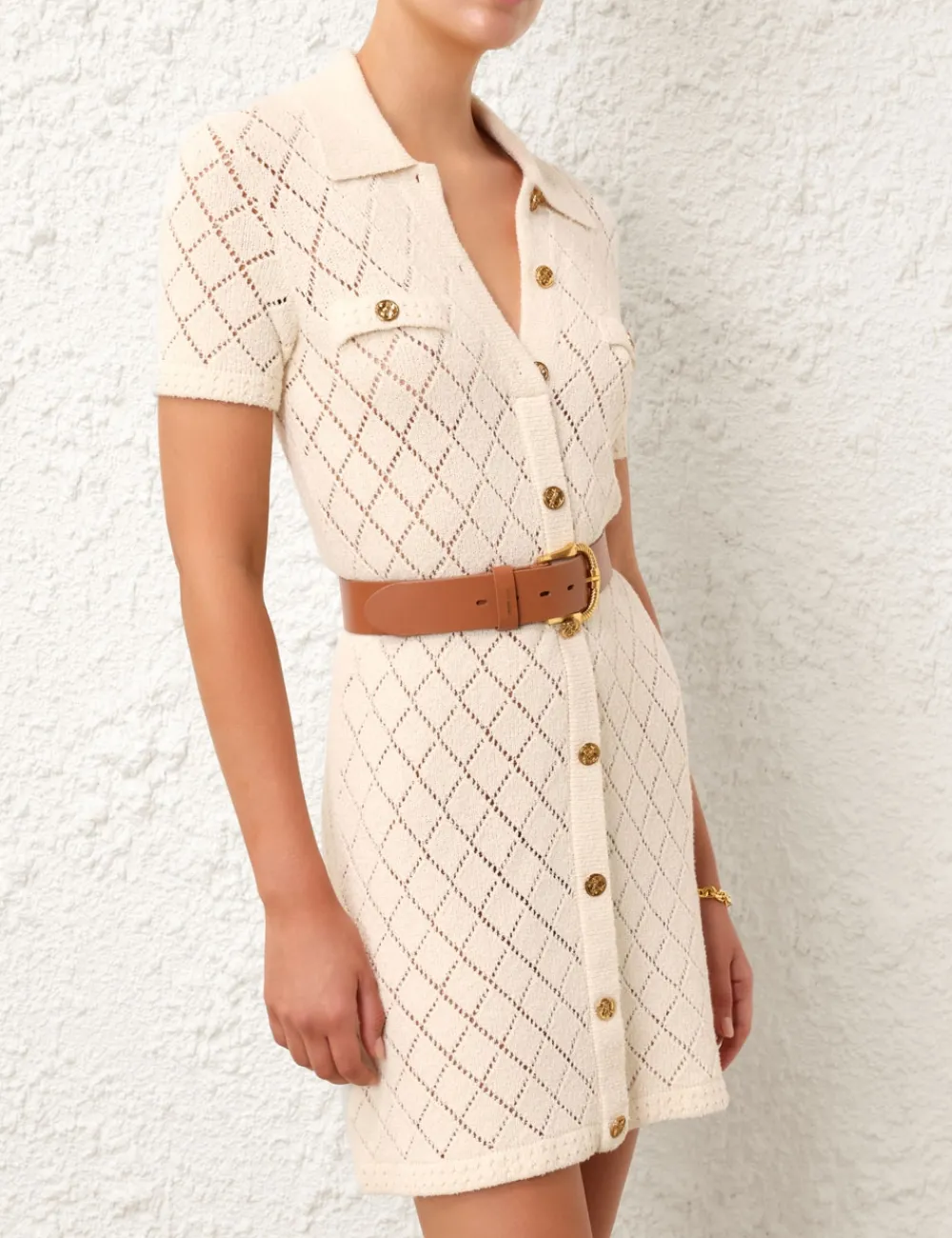 ZIMMERMANN Twisted Buckle Leather Belt 40-Women Belts