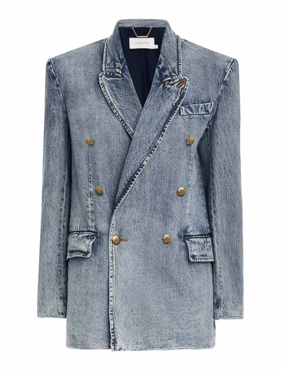 ZIMMERMANN Luminosity Denim Blazer-Women Clothing
