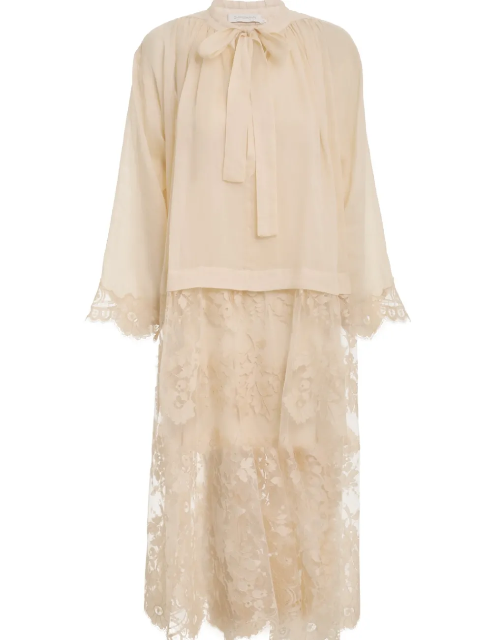 ZIMMERMANN Luminosity Lace Shirt-Women Clothing