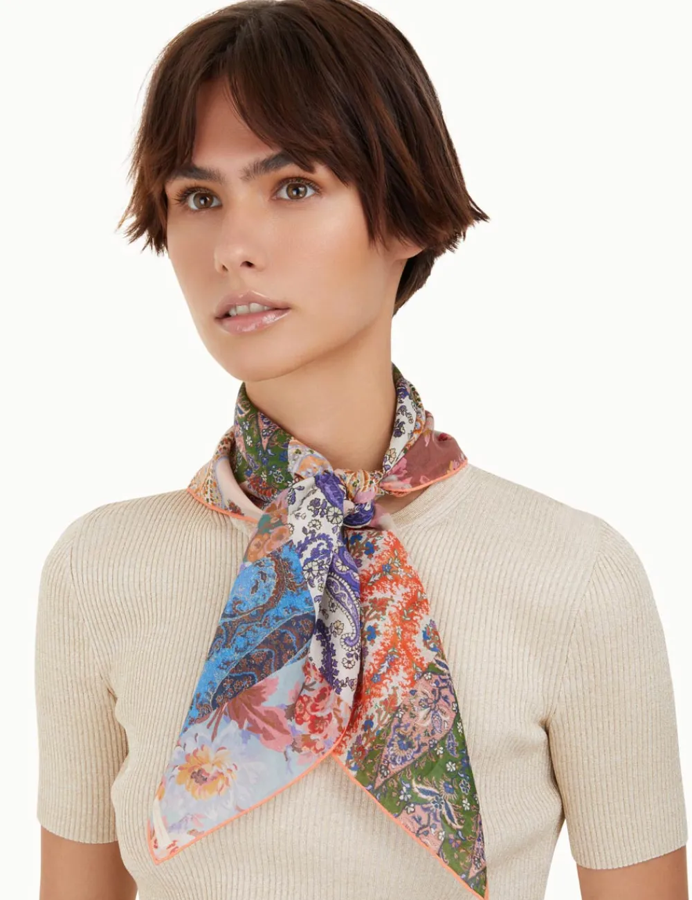 ZIMMERMANN Silk Cotton Square Scarf-Women Accessories