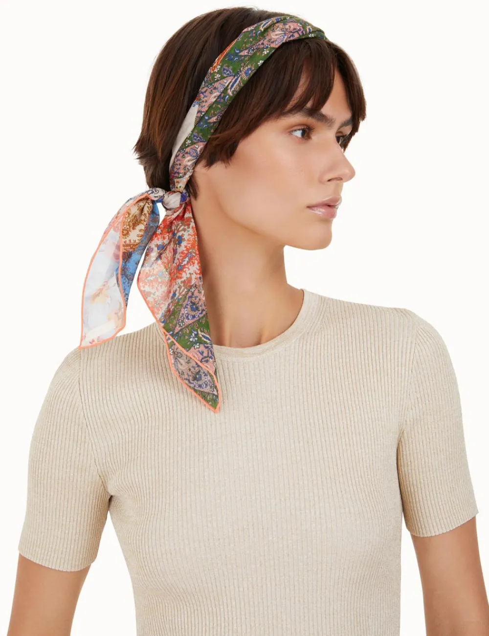 ZIMMERMANN Silk Cotton Square Scarf-Women Accessories